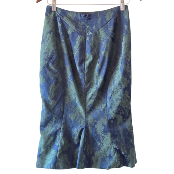 Zac Posen Vintage Jacquard Printed Mermaid Pinup Feminine Knee Skirt Size 4 - Picture 4 of 13